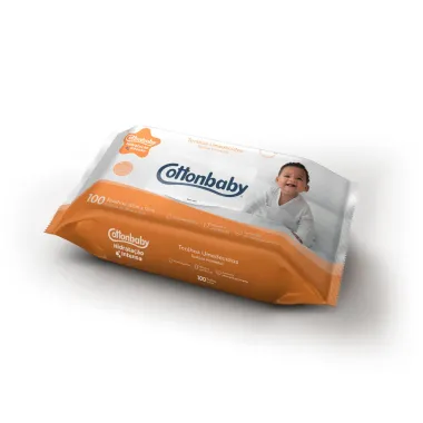 Toalhas Umedecidas Cottonbaby Hidrata&ccedil;&atilde;o Intensa 100 Unidades
