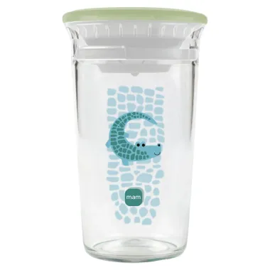 Copo de Transi&ccedil;&atilde;o MAM 360&deg; Antivazamento 8+ Meses Azul 290ml