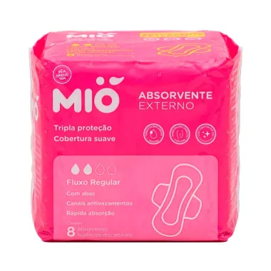 Absorvente Mi&oacute; Tripla Prote&ccedil;&atilde;o Cobertura Suave com Abas 8 Unidades