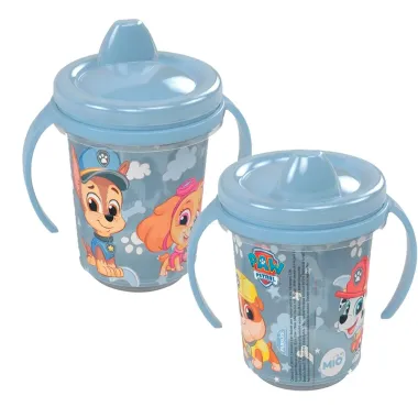 Caneca de Transi&ccedil;&atilde;o Mi&oacute; Trio Patrulha Canina com Al&ccedil;a 280ml