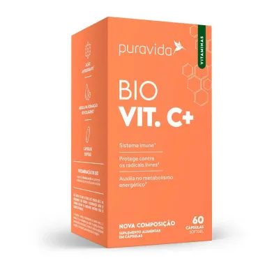 Bio Vit C+ Puravida com 60 C&aacute;psulas