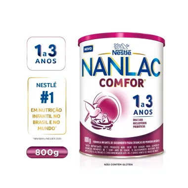 Fórmula Infantil NANLAC Comfor 2 Latas 800g cada e Ganhe 20% Desconto na Segunda Lata