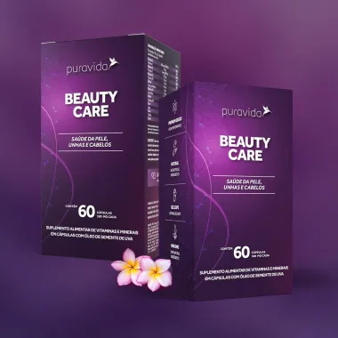 Beauty Care Puravida Pele, Unha e Cabelo com 60 C&aacute;psulas