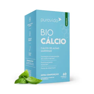 Bio C&aacute;lcio Puravida com 60 C&aacute;psulas