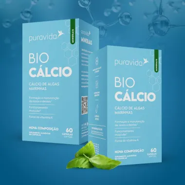 Bio C&aacute;lcio Puravida com 60 C&aacute;psulas