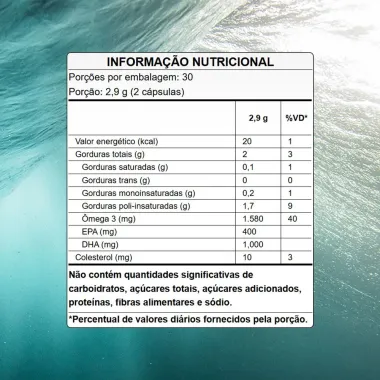 Ômega 3 DHA Puravida com 60 Cápsulas