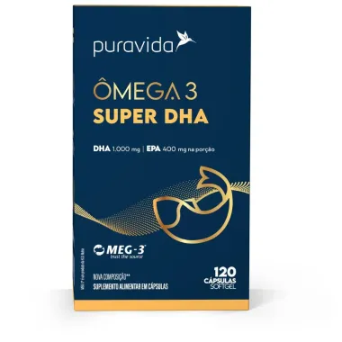 &Ocirc;mega 3 DHA Puravida com 60 C&aacute;psulas
