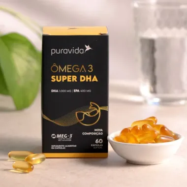 &Ocirc;mega 3 DHA Puravida com 60 C&aacute;psulas
