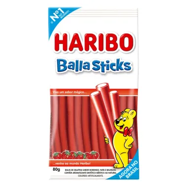 Balas Haribo Balla Sticks Morango 80g