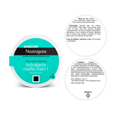 Creme Neutrogena Face Care Intensive Hidratante Matte 3 em 1 100g