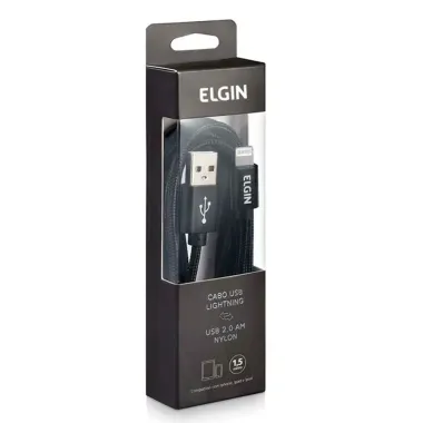 Cabo Lightning Elgin Apple 1.0 Metro Preto