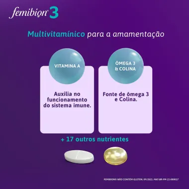 Multivitamínico Femibion 3 Amamentação Pós Parto 28 Comprimidos + 28 Cápsulas