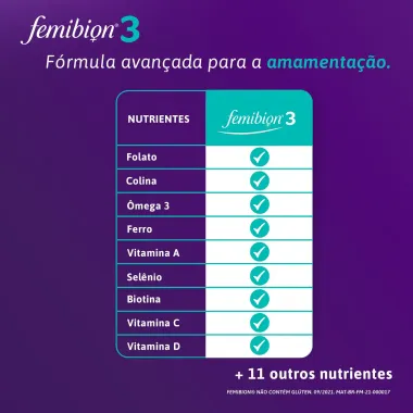 Multivitamínico Femibion 3 Amamentação Pós Parto 28 Comprimidos + 28 Cápsulas