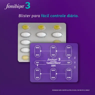 Multivitamínico Femibion 3 Amamentação Pós Parto 28 Comprimidos + 28 Cápsulas