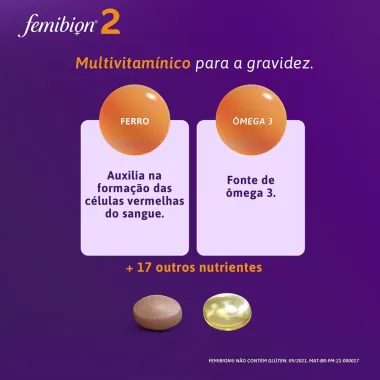 Multivitamínico Femibion 2 Gravidez com 28 Comprimidos + 28 Cápsulas