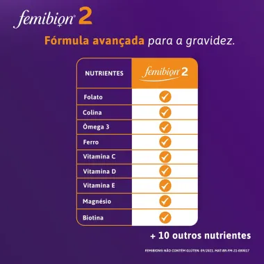 Multivitamínico Femibion 2 Gravidez com 28 Comprimidos + 28 Cápsulas