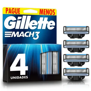 Carga para Aparelho de Barbear Gillette Mach3 Leve 4 Pague 3