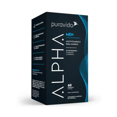 Alpha Men Puravida com 60 C&aacute;psulas Softgel