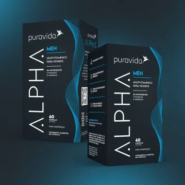 Alpha Men Puravida com 60 C&aacute;psulas Softgel