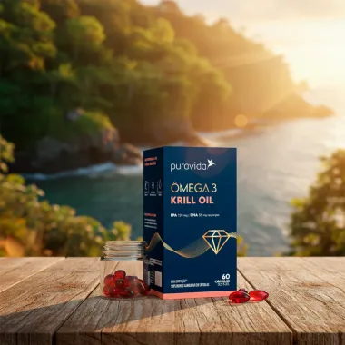 Krill Oil &Ocirc;mega 3 Puravida com 60 C&aacute;psulas SoftGel