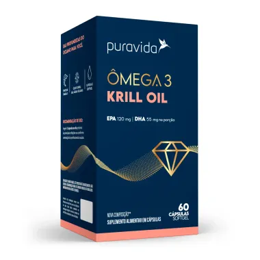 Krill Oil Ômega 3 Puravida com 60 Cápsulas SoftGel