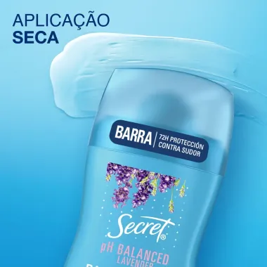 Desodorante Antitranspirante em Barra Secret Lavanda com pH Balanceado 45g