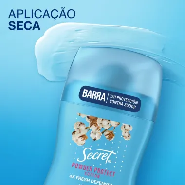 Desodorante Antitranspirante em Barra Secret Prote&ccedil;&atilde;o de Algod&atilde;o 45g