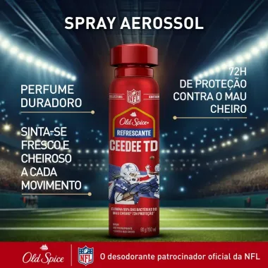 Desodorante Old Spice Refrescante Aerossol Ceedee TD 72h Antitranspirante 150ml