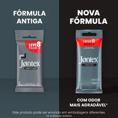 Preservativo Jontex Lubrificado Leve 8 Pague 7 Unidades