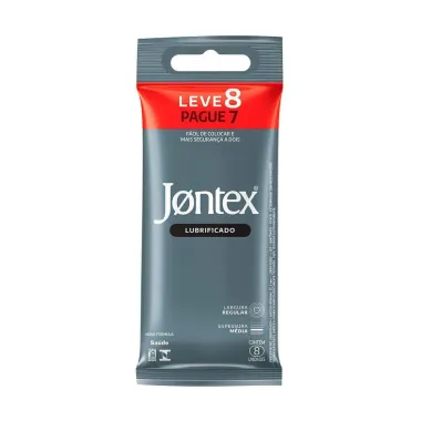 Preservativo Jontex Lubrificado Leve 8 Pague 7 Unidades