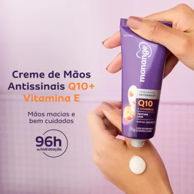 Hidratante de M&atilde;os Monange Antissinais Q10 com Vitamina E 75g