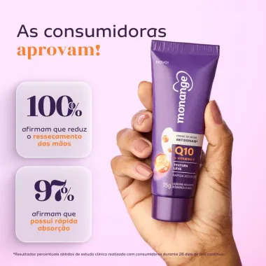 Hidratante de M&atilde;os Monange Antissinais Q10 com Vitamina E 75g
