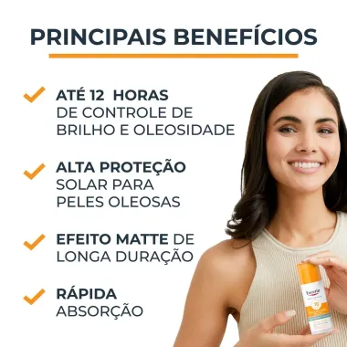 Eucerin Sun Oil Control Tinted Claro FPS 70 Protetor Solar Facial 50g