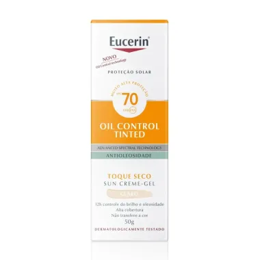 Eucerin Sun Oil Control Tinted Claro FPS 70 Protetor Solar Facial 50g