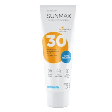 Protetor Solar Sunmax Primer Diàrio Matte Aveludado Pele Oleosa FPS 30 Gel Creme 50g