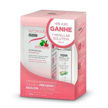Kit Woman Isdin Antiestrias 245g + R$ 4,90 Ganhe Isdin Micellar Solution 100ml