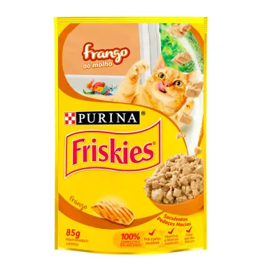 Ração Úmida para Gato Friskies Adulto Sabor Frango ao Molho em Sachê 85g