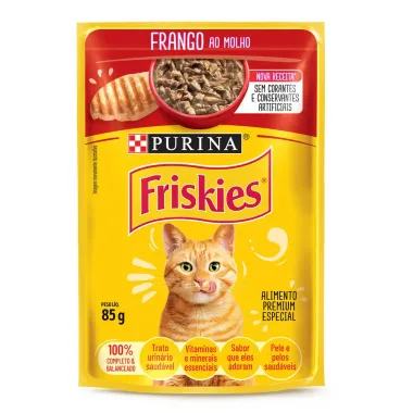 Ração Úmida para Gato Friskies Adulto Sabor Frango ao Molho em Sachê 85g