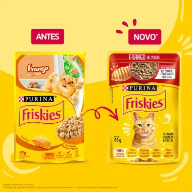 Ração Úmida para Gato Friskies Adulto Sabor Frango ao Molho em Sachê 85g