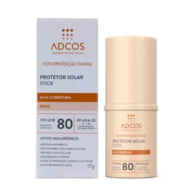 Protetor Solar Adcos Tonalizante Base Stick Beige FPS80 17g