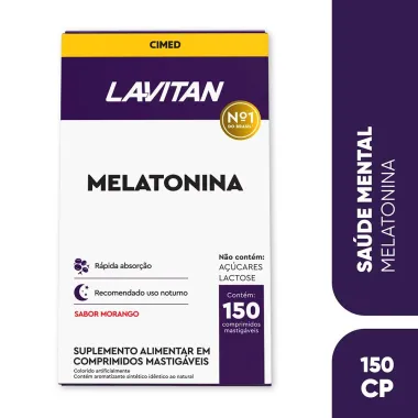 Lavitan Melatonina Sabor Morango com 150 Comprimidos Mastigáveis
