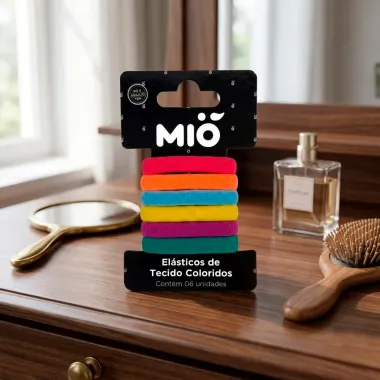 Prendedor de Cabelo El&aacute;stico Mi&oacute; Cores Sortidas 6 Unidades