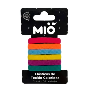 Prendedor de Cabelo El&aacute;stico Mi&oacute; Cores Sortidas 6 Unidades