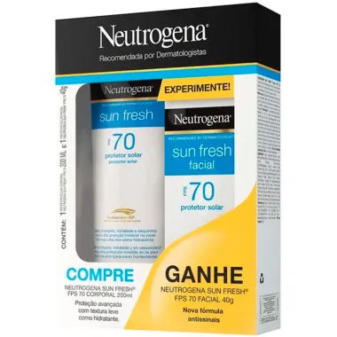 Kit Protetor Solar Neutrogena Sun Fresh FPS 70 200ml Ganhe Protetor Solar Facial FPS 70 40g