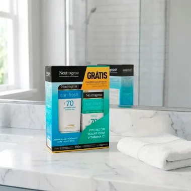 Kit Protetor Solar Neutrogena Sun Fresh FPS 70 200ml Ganhe Protetor Solar Facial Sun Fresh Dem Care FPS 70 40g