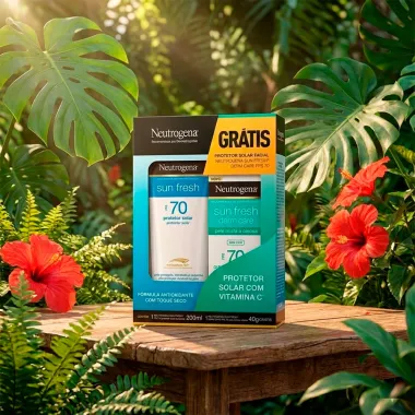 Kit Protetor Solar Neutrogena Sun Fresh FPS 70 200ml Ganhe Protetor Solar Facial Sun Fresh Dem Care FPS 70 40g