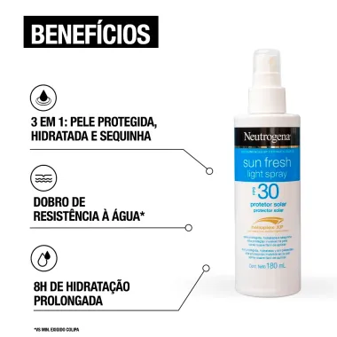 Protetor Solar Neutrogena Sun Fresh Light FPS 30 Spray 180ml