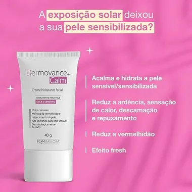 Dermovance Calm Hidratante Facial Pele Seca e Sensível 40g