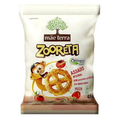 Salgadinho Mãe Terra Zooreta Integral Orgânico Sabor Pizza 45g