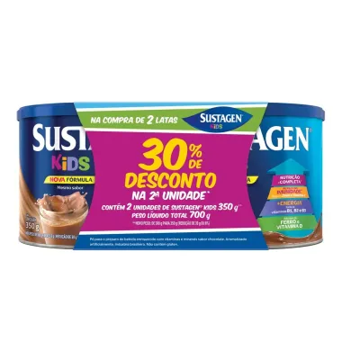 Complemento Alimentar Sustagen Kids Sabor Chocolate 2 Unidades de 350g cada